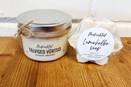 Küünal talvised vürtsid ja lumehelbe seep